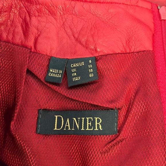 SOLD 🌟Red Danier Leather Pencil Skirt - Picture 5 of 7
